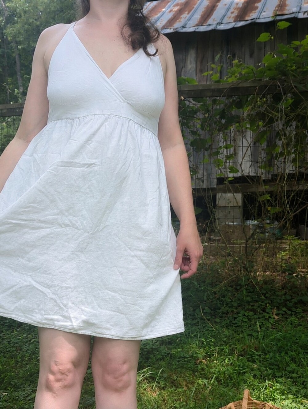 White Faded Glory 100% Cotton Sleeveless Dress